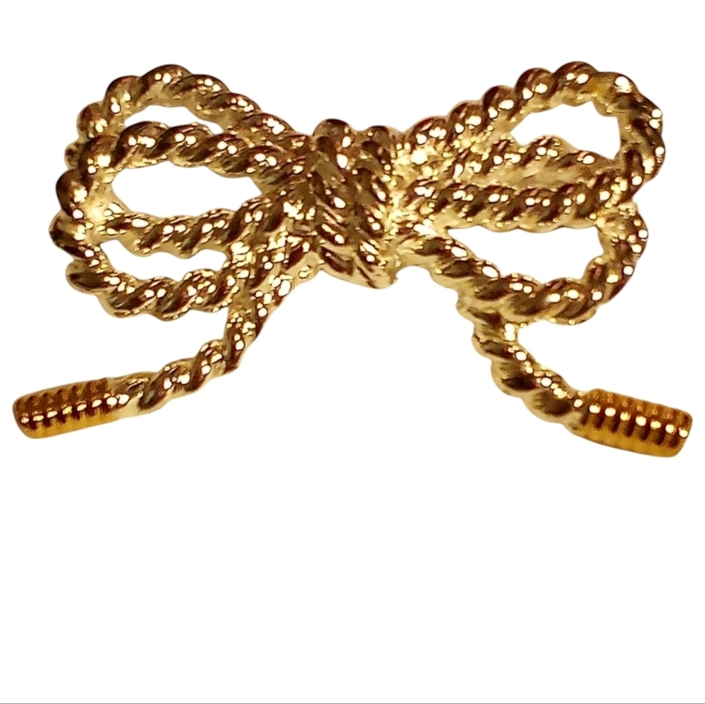Vintage Jewelry Sale, Broach, Silver Tone Bow With Gold Colored Ends, 2" Wide - Picture 4 of 4
